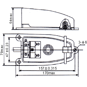 FS-3腳踏開關(guān)安裝尺寸圖